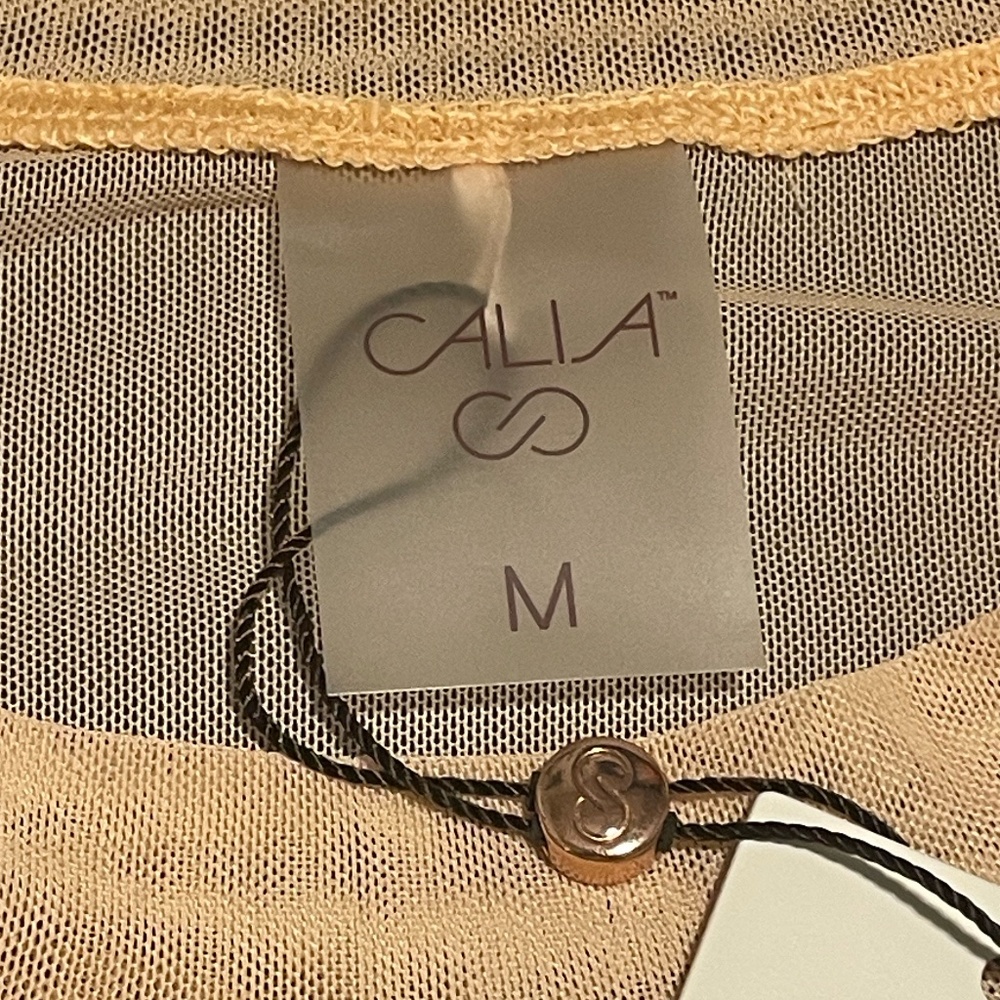 CALIA by Carrie Underwood Oversized peach mesh short-sleeve tee. Size Med NWT - Picture 4 of 9